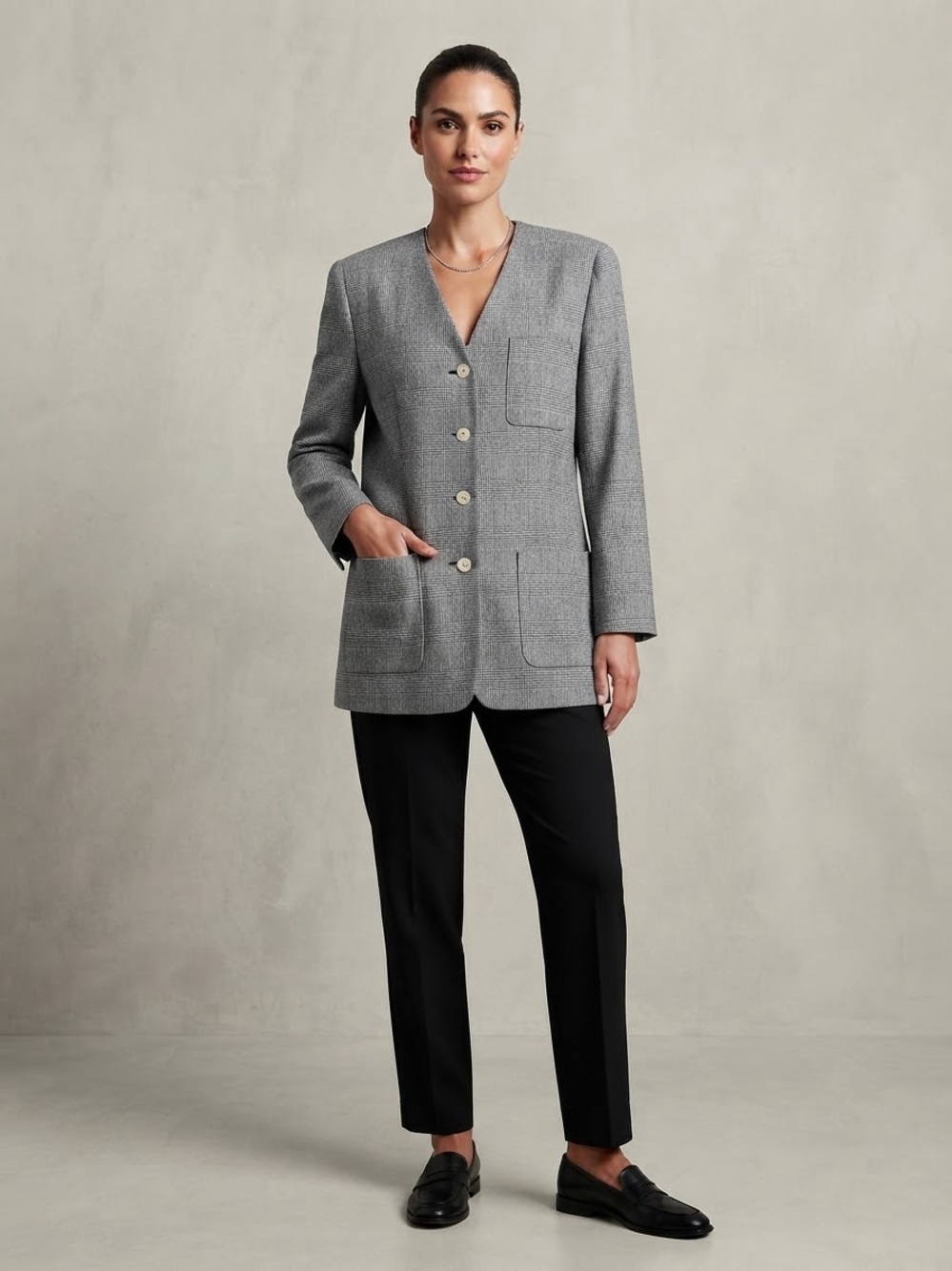VINTAGE Christian Dior Separates Tailored Patch-Pocket Jacket